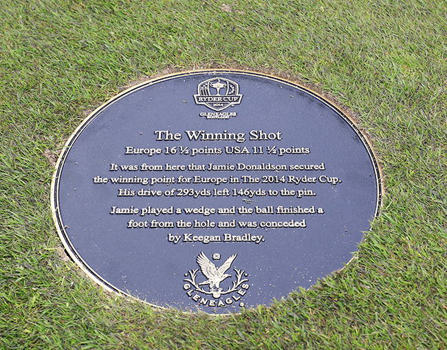 Golf Signs Scotland – Commemorative Plaque For Ryder Cup Winning Shot